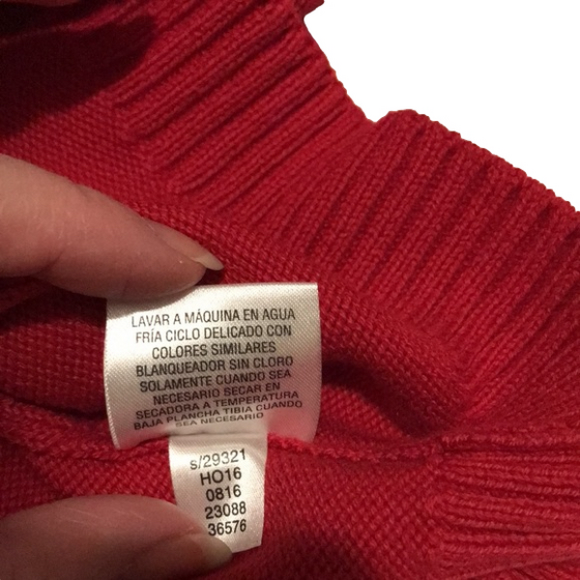 CHARTER CLUB Womens Red Long Sleeve Pullover Henley Neck Sweater Golden Clasps—L - Picture 7 of 16